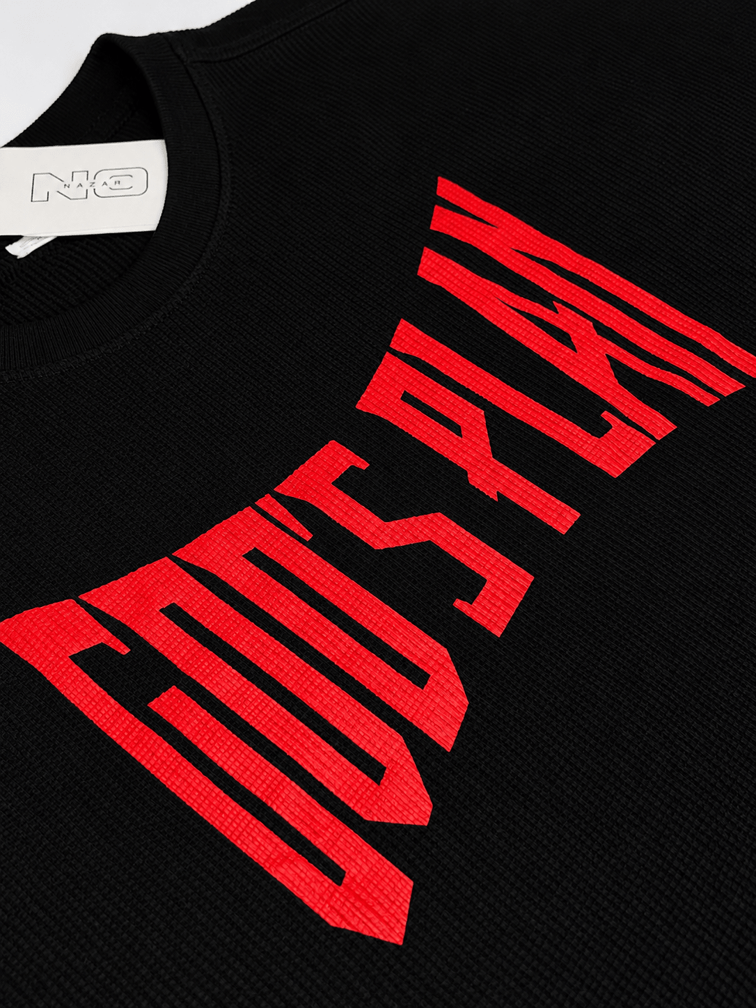 God's Plan | Waffle T-Shirt | Black - No Nazar