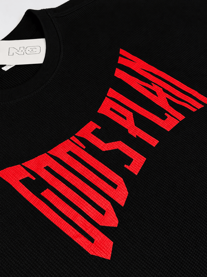 God's Plan | Waffle T-Shirt | Black - No Nazar