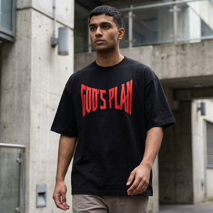 God's Plan | Waffle T-Shirt | Black - No Nazar