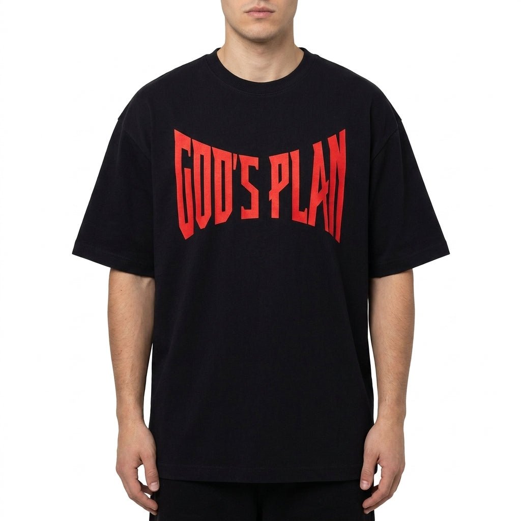 God's Plan | Waffle T-Shirt | Black - No Nazar