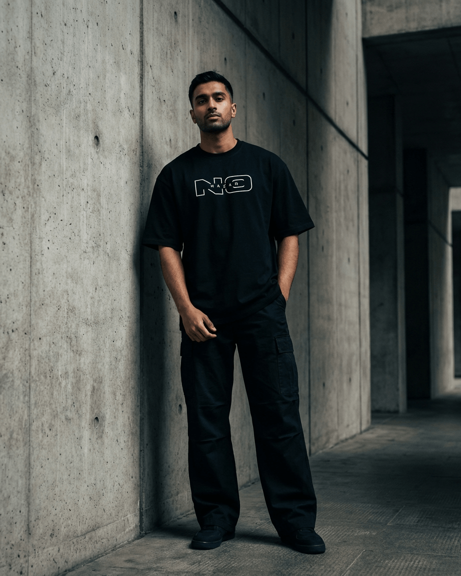 No Nazar - Essentials T-Shirt - Carbon Black - Dual Tone - No Nazar