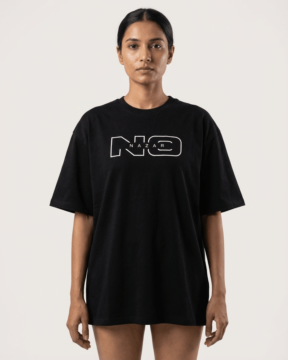 No Nazar - Essentials T-Shirt - Carbon Black - Dual Tone - No Nazar