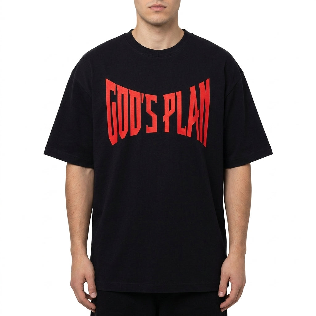 God's Plan | Waffle T-Shirt | Black