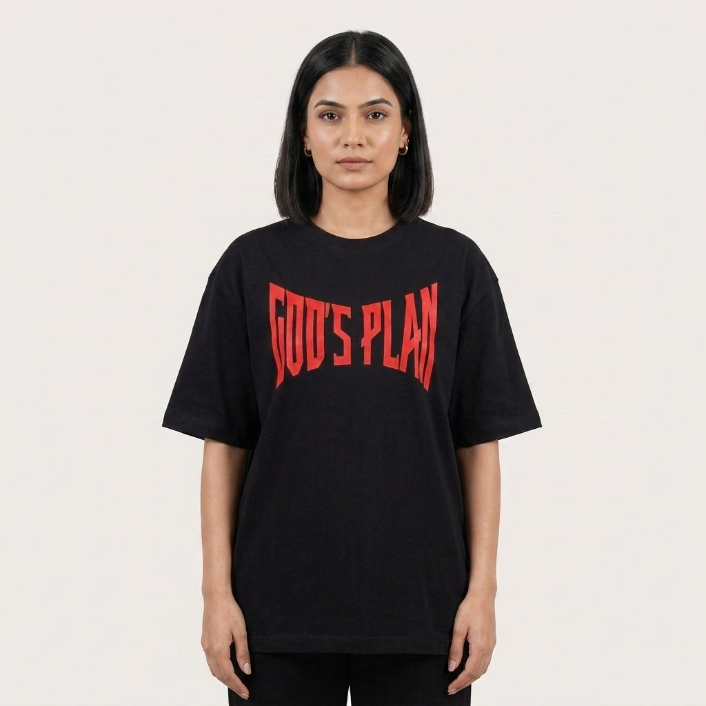 God's Plan | Waffle T-Shirt | Black