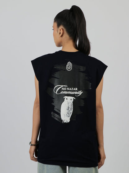 The Black Twilight Owl - Tank Top - No Nazar