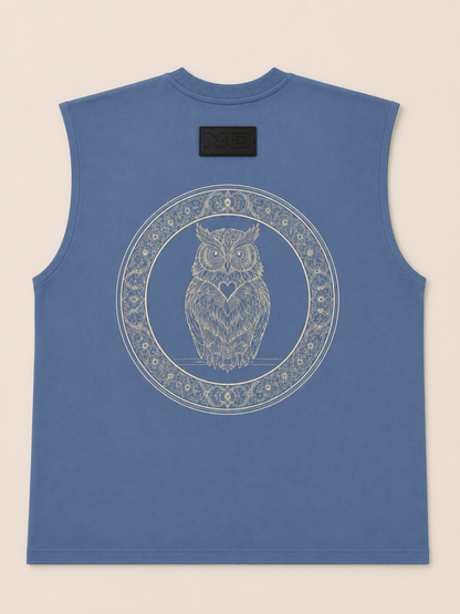 The Holy Owl Tank - Frost Blue - No Nazar