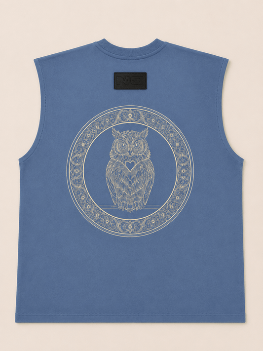 The Holy Owl Tank - Frost Blue - No Nazar