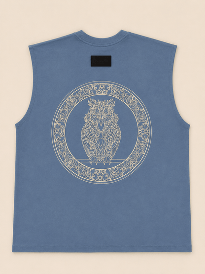 The Holy Owl Tank - Frost Blue - No Nazar