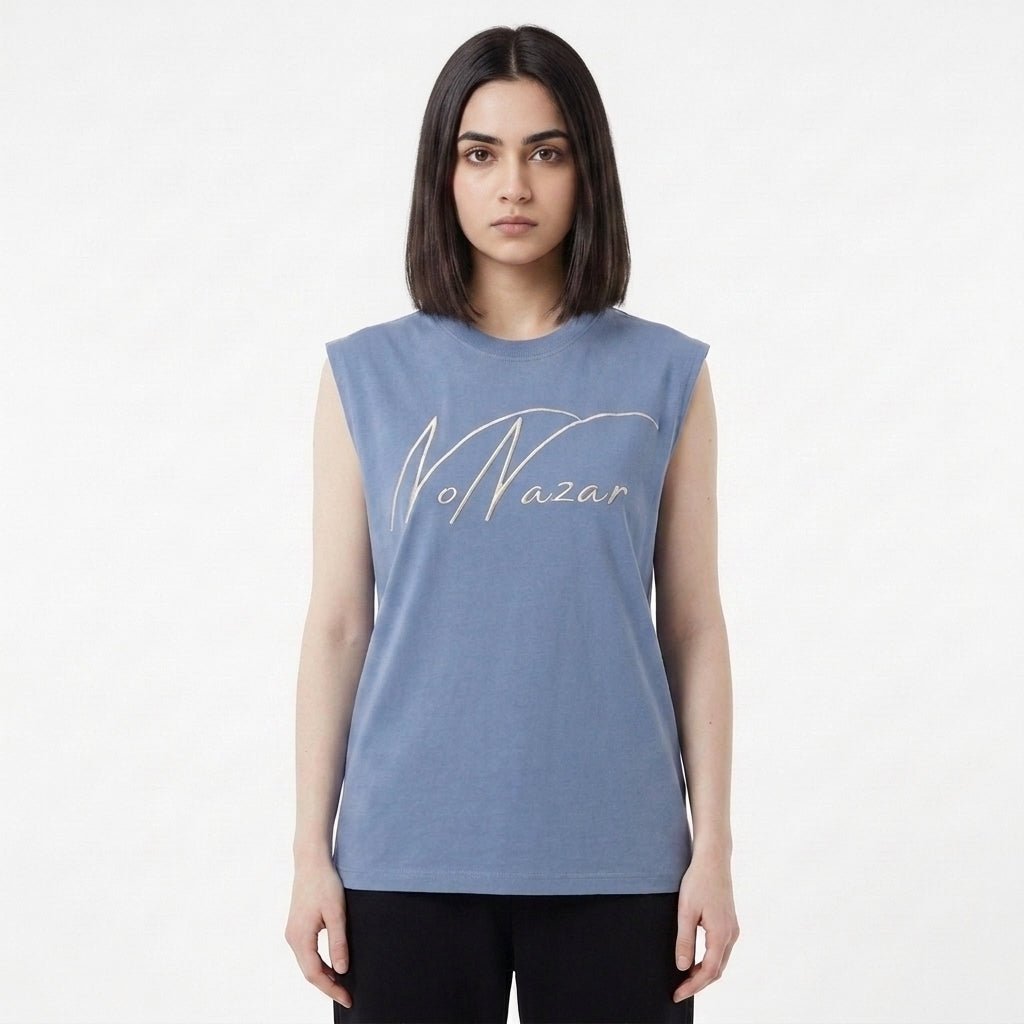 The Holy Owl Tank - Frost Blue - No Nazar