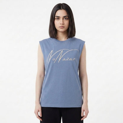 The Holy Owl Tank - Frost Blue - No Nazar
