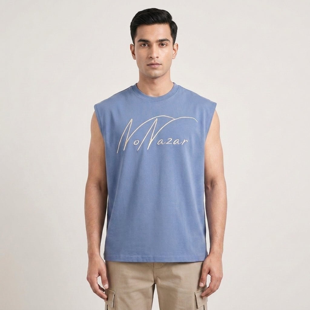 The Holy Owl Tank - Frost Blue - No Nazar