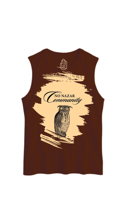 The Velvet Mocha Twilight Owl - Tank Top - No Nazar
